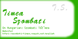 timea szombati business card